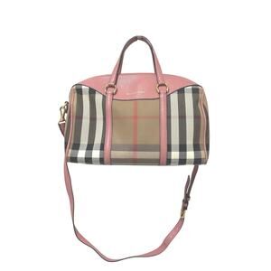 Burberry Medium House Check Canvas Derby Alchester Bowling Bag